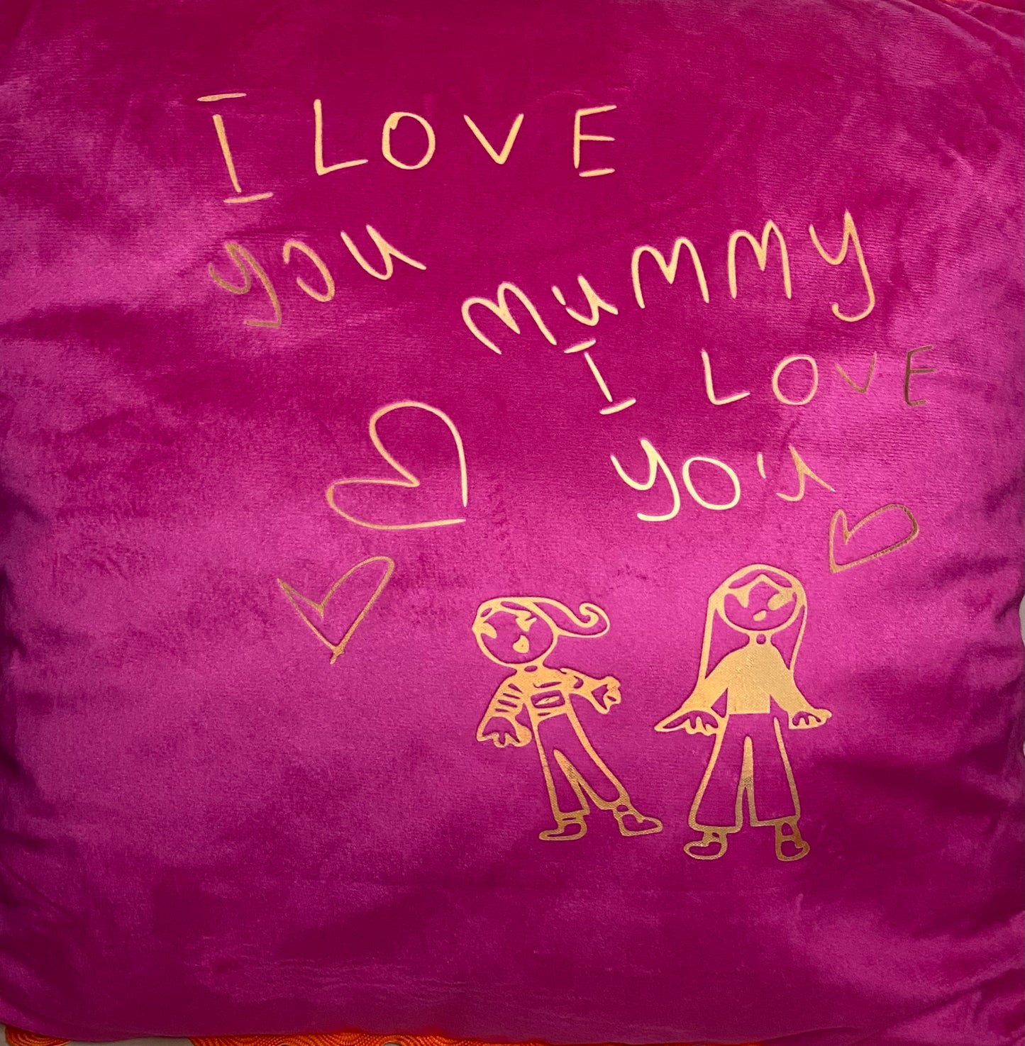 Personalised kids drawing cushion