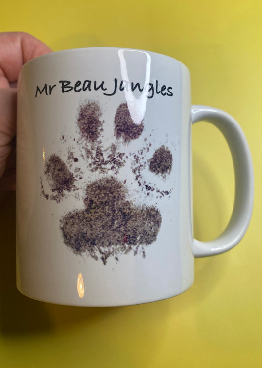 Personalised paw print mug