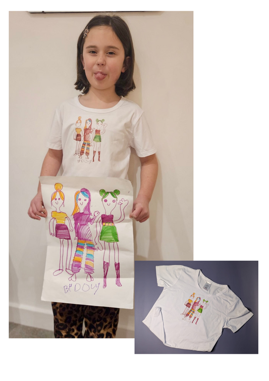 Personalised  coloured drawing t-shirt