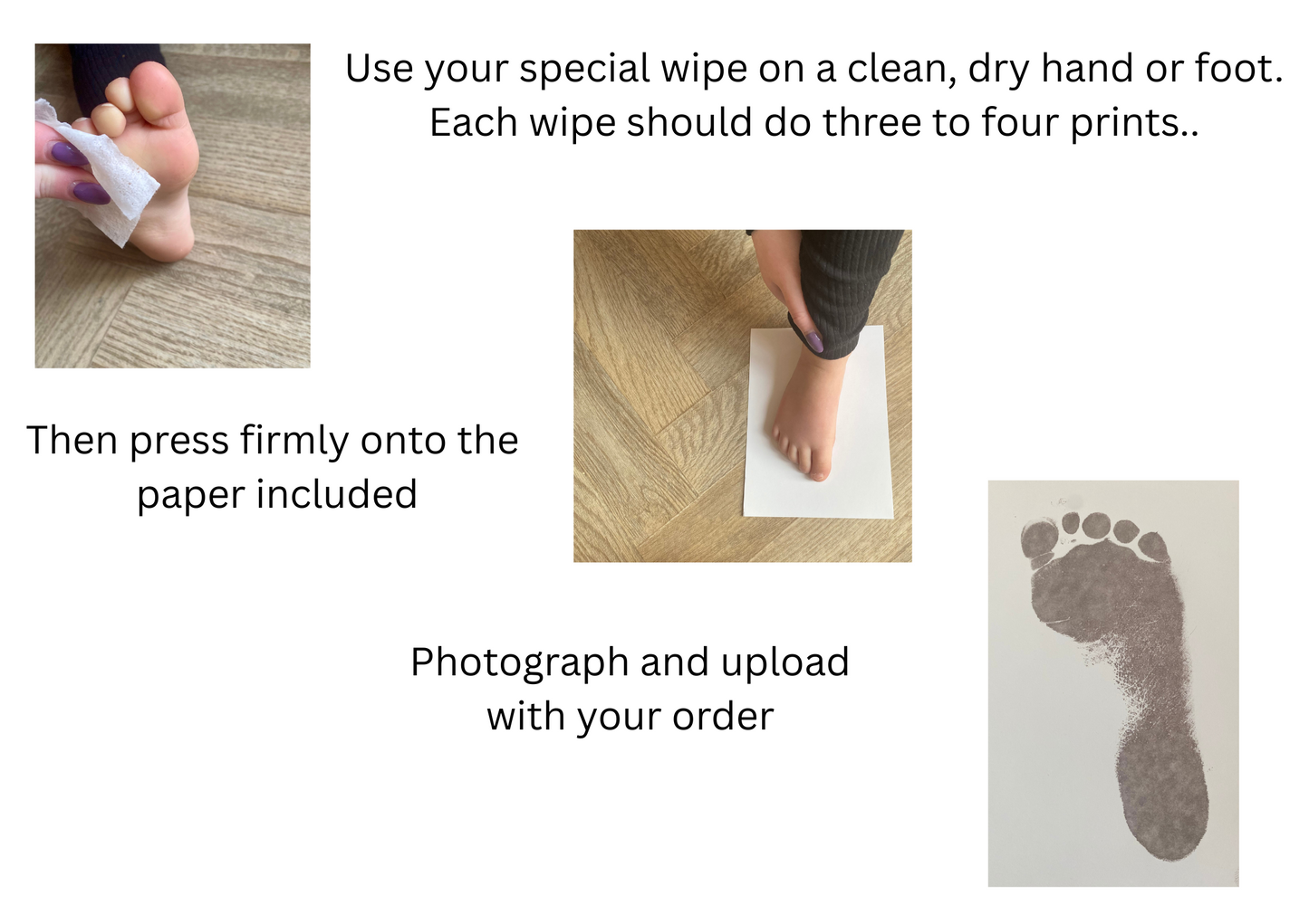 Inkless hand print kit